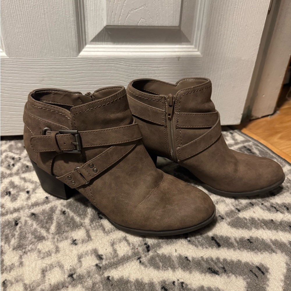 Indigo Taupe Ankle Booties